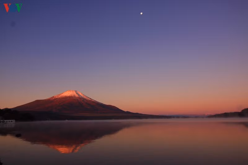 Tuy thiếu tuyết trắng phủ nhưng núi Phú Sĩ lại đẹp lãng mạn khi các loài cây thay lá, chuyển màu vàng đỏ, rực rỡ.