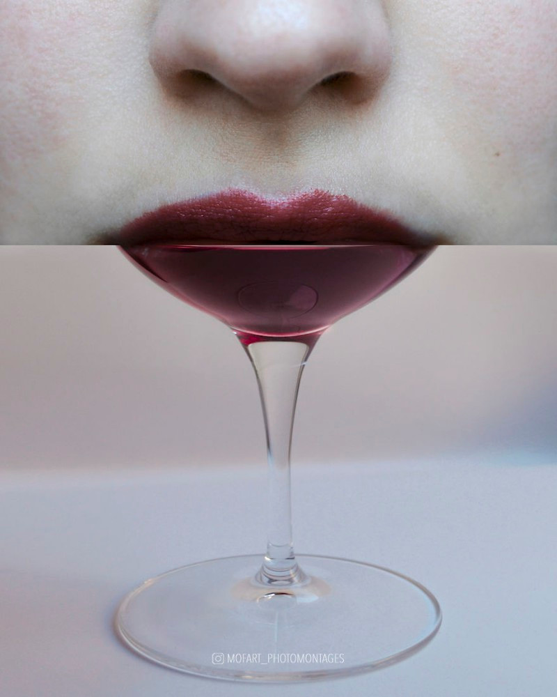 Đôi môi màu rượu vang. 