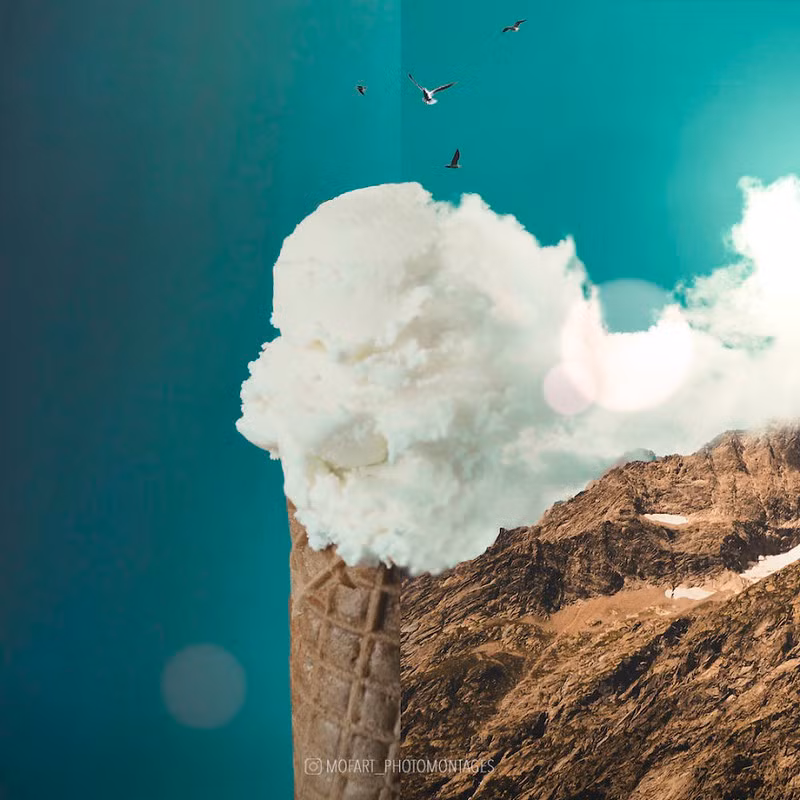 Cây kem ốc quế mang hương vị của những đám mây.