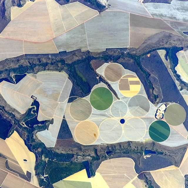 Đồn điền ở Brazil nhìn từ trên cao.