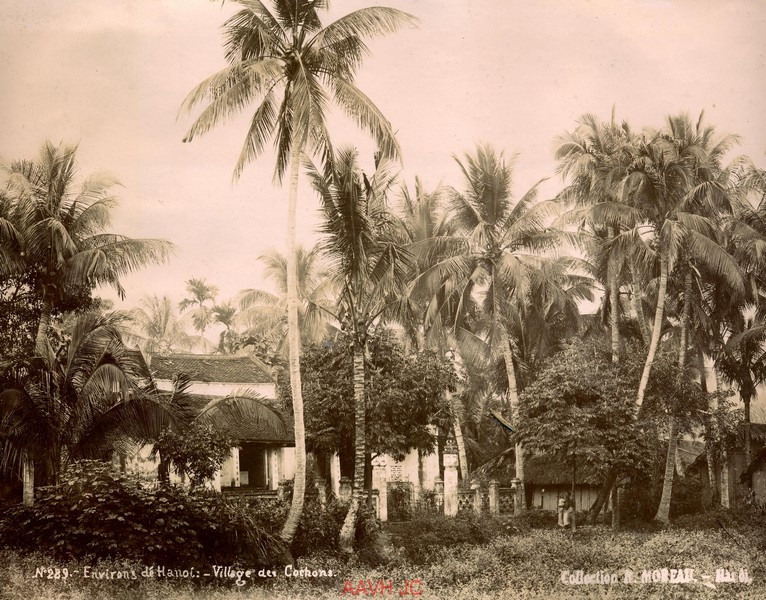 Khung cảnh ở một ngôi làng ngoại vi Hà Nội, người Pháp gọi là làng Lợn (Village des Cochons).