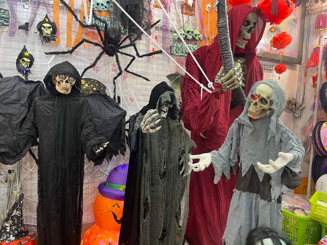 Từ các bộ trang phục ma quái, vampire, người ngoại trái, đến các sản phẩm trang trí như bí ngô, quả mắc ca, và đèn LED ma quỷ, tất cả đều có mặt trên thị trường, làm cho mùa Halloween thêm độc đáo và thú vị.
