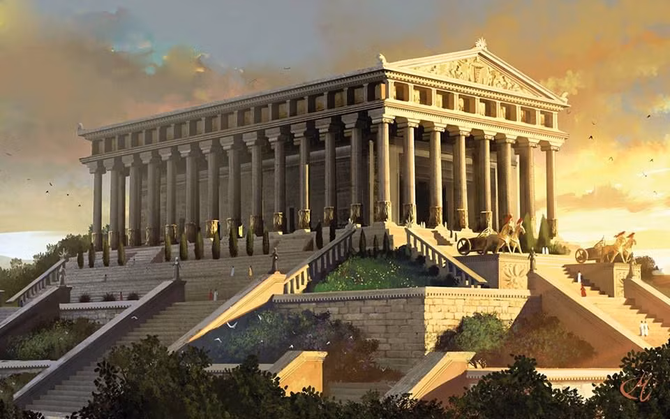 Nằm ở thành phố cổ Ephesus (nay thuộc Thổ Nhĩ Kỳ), đền Artemis của người Hy Lạp được coi là ngôi đền tráng lệ bậc nhất thế giới cổ đại, được xếp vào danh sách 7 kỳ quan thế giới thời bấy giờ.