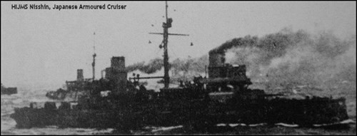 So với Nga, hải quân Nhật Bản chịu tổn thất rất thấp. Trong ảnh là chiến hạm Nisshin của Nhật sau cuộc hải chiến Tsushima.