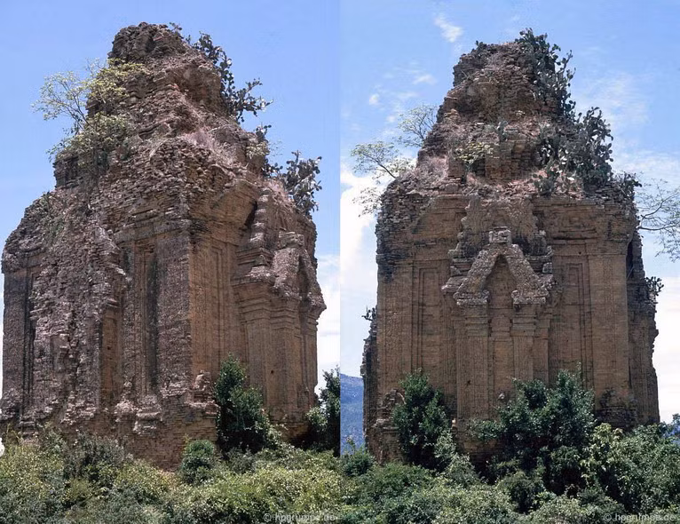 Các tòa tháp ở đây cũng chưa được trùng tu và bị các loài cây dại xâm hại nghiêm trọng.