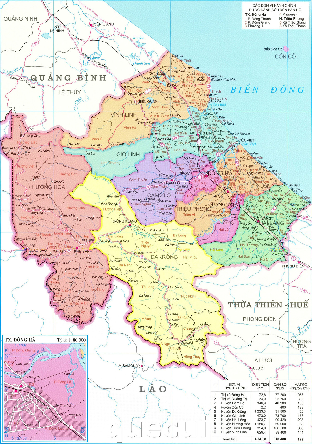 Dân số toàn tỉnh Quảng Trị là 632.375 người (theo điều tra dân số ngày 1/4/2019)