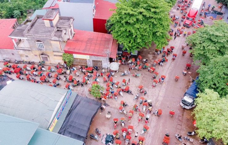 Can canh: Mau vai chin nhuom do duong pho Bac Giang