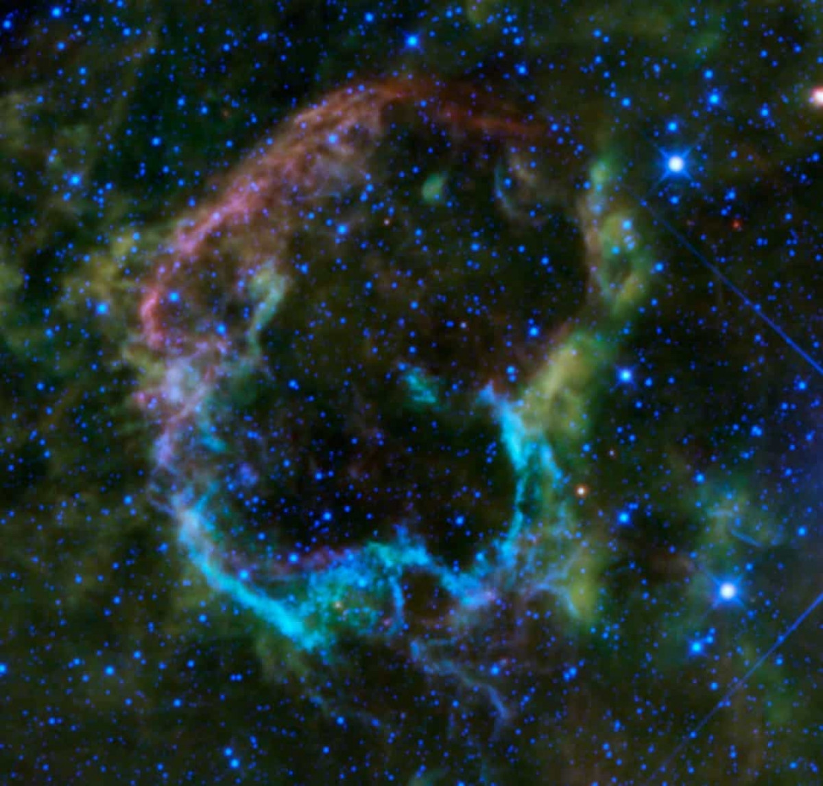 Tinh vân Con sứa (Jellyfish Nebula): Tinh vân Con sứa nằm trong chòm sao Song Tử, cách Trái Đất khoảng 5.000 năm ánh sáng. Vụ nổ siêu tân tinh này được cho là xảy ra cách đây 30.000 năm.