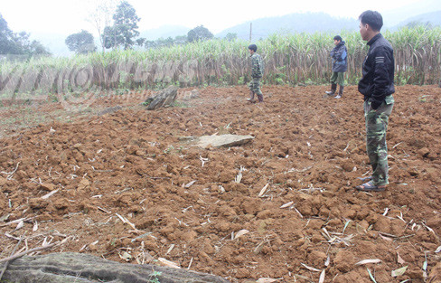 Người dân đứng thành các điểm đánh dấu vị trí và sự khổng lồ của ngôi mộ đá hiện chìm dưới lòng đất.