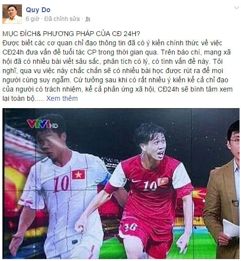 Ảnh chụp màn hình trang Facebook cá nhân của ông Đỗ Quý Doãn.