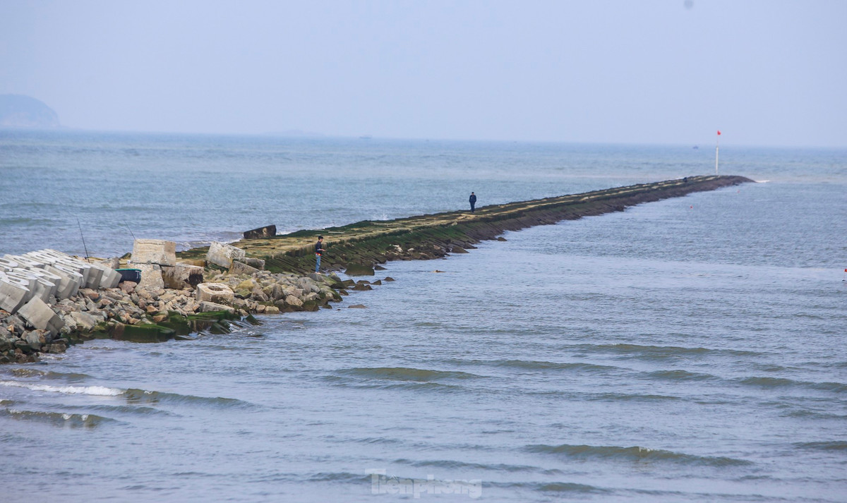 Tuyến đê chắn cát với chiều dài 780m được đắp và dựng lõi đá thân đê với tổng khối lượng 43.000m3.