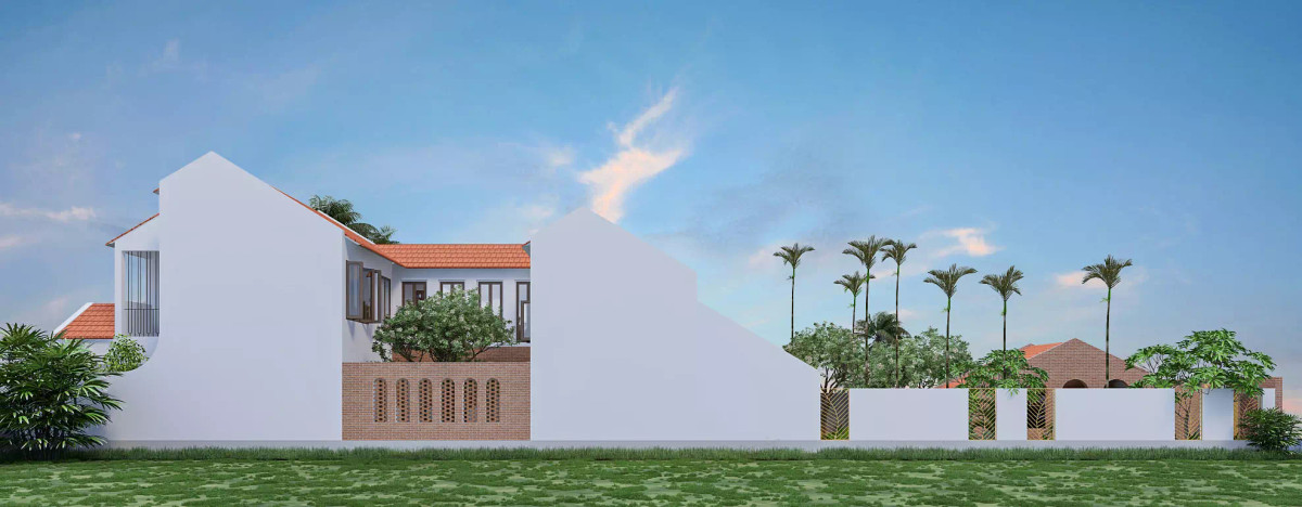 ‘Giấc mơ trưa’ trong ngôi nhà gạch đỏ, mái nhấp nhô giữa nền trời xanh thẳm ảnh 5