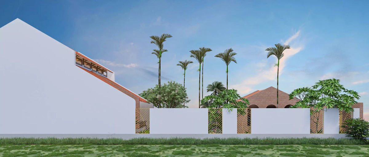 ‘Giấc mơ trưa’ trong ngôi nhà gạch đỏ, mái nhấp nhô giữa nền trời xanh thẳm ảnh 4