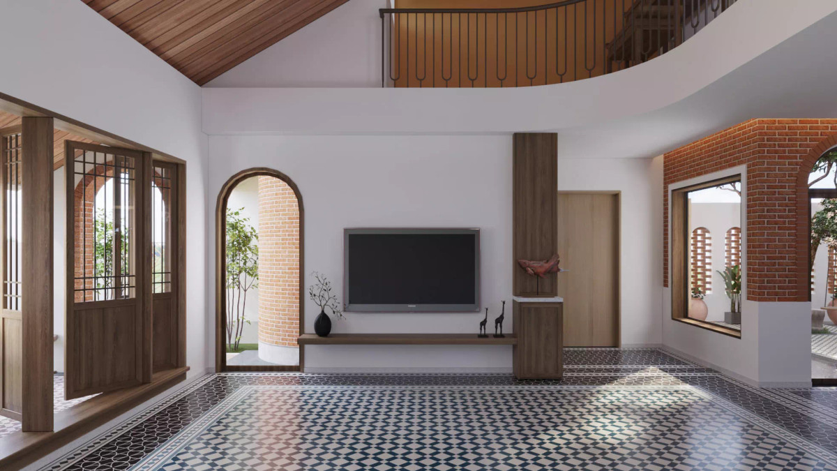 ‘Giấc mơ trưa’ trong ngôi nhà gạch đỏ, mái nhấp nhô giữa nền trời xanh thẳm ảnh 9