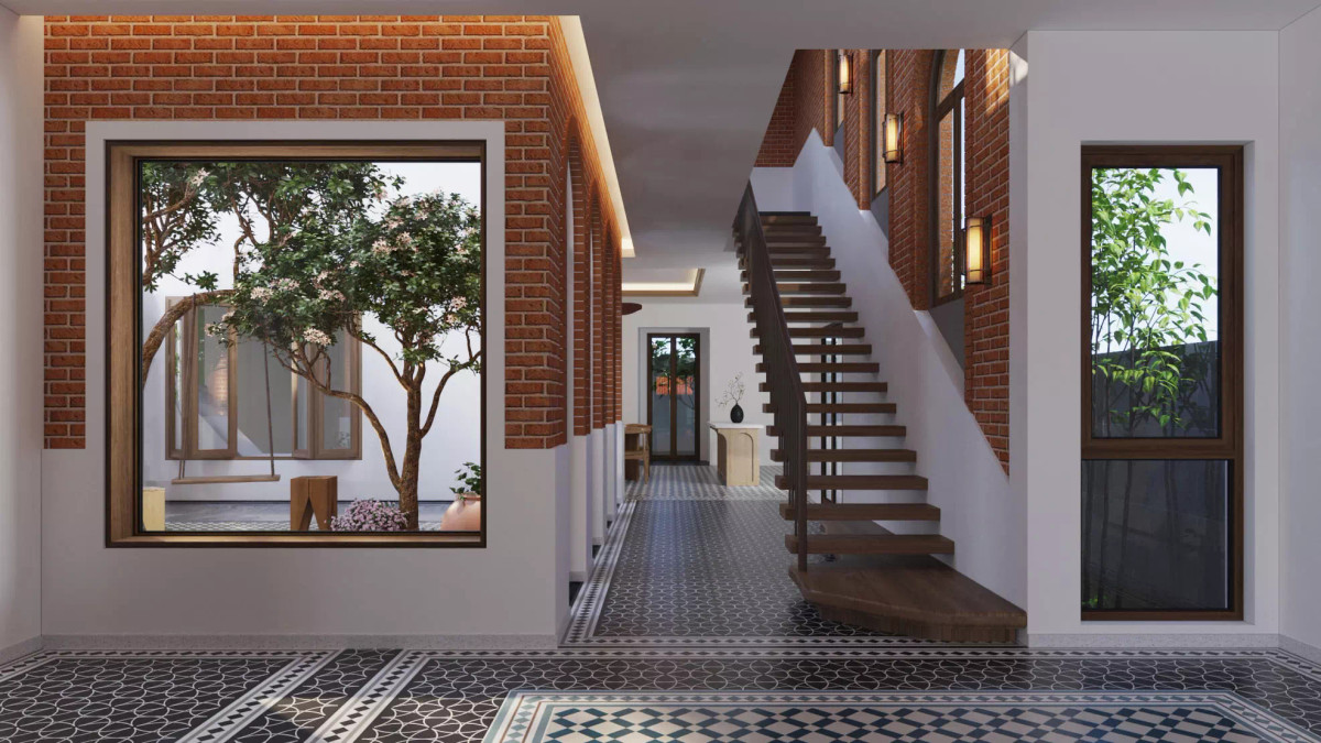 ‘Giấc mơ trưa’ trong ngôi nhà gạch đỏ, mái nhấp nhô giữa nền trời xanh thẳm ảnh 10