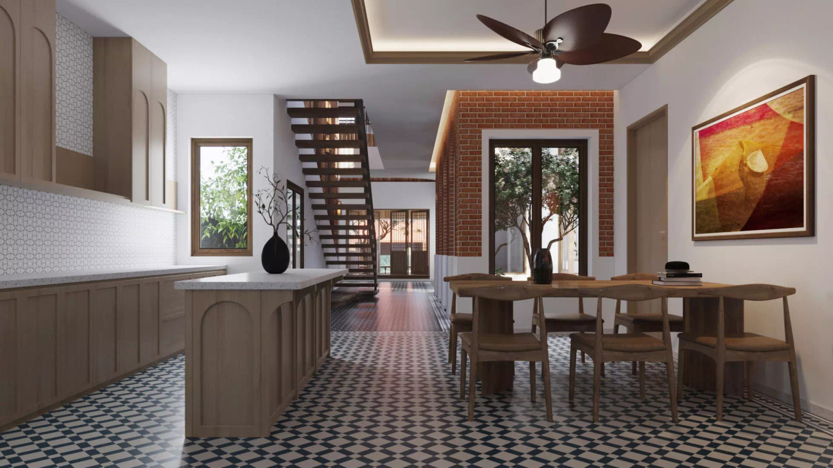 ‘Giấc mơ trưa’ trong ngôi nhà gạch đỏ, mái nhấp nhô giữa nền trời xanh thẳm ảnh 11