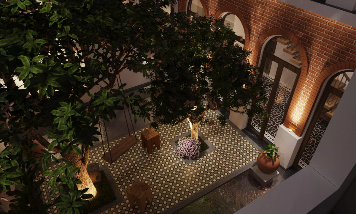 ‘Giấc mơ trưa’ trong ngôi nhà gạch đỏ, mái nhấp nhô giữa nền trời xanh thẳm ảnh 18