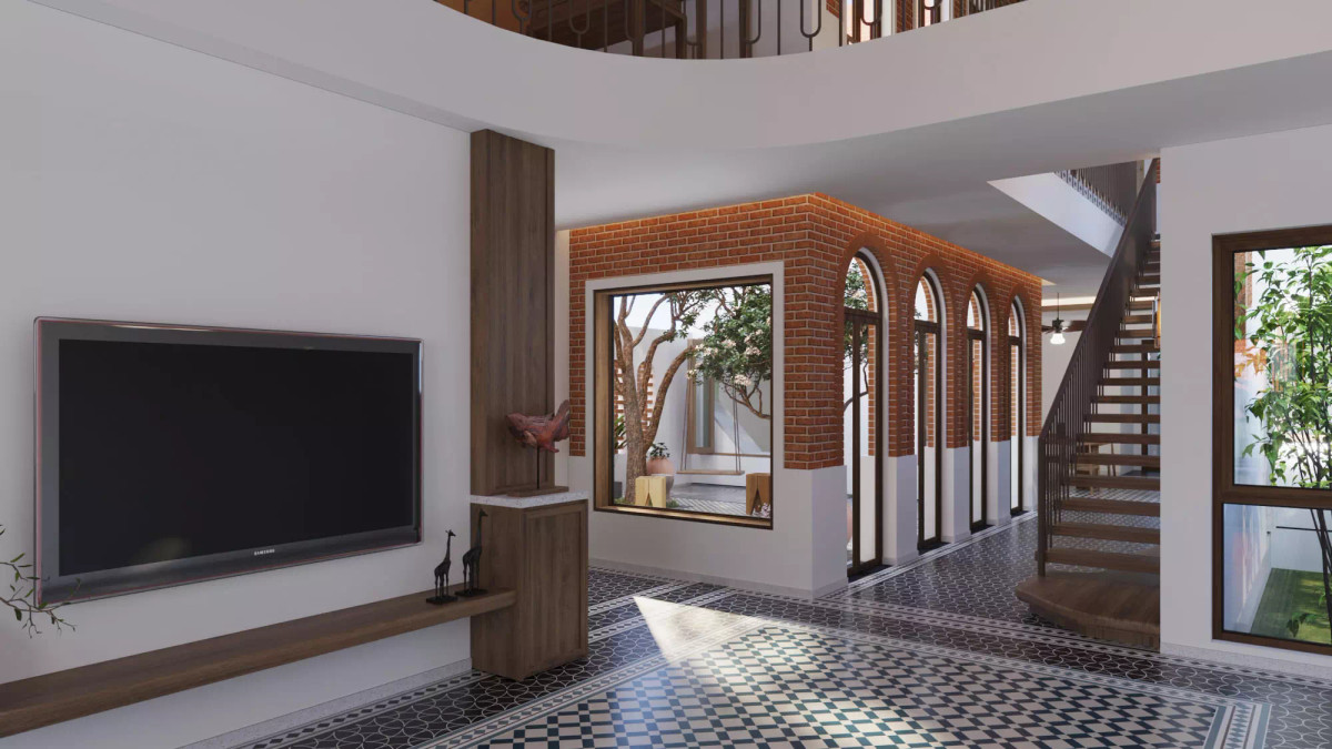 ‘Giấc mơ trưa’ trong ngôi nhà gạch đỏ, mái nhấp nhô giữa nền trời xanh thẳm ảnh 12