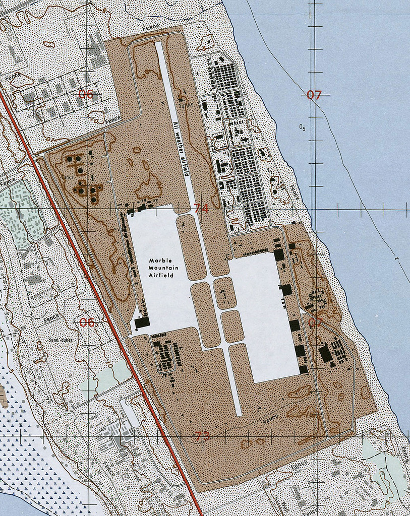 Bản đồ sân bay Nước Mặn thời chiến tranh Việt Nam. Ảnh: Legacy.lib.utexas.edu.
