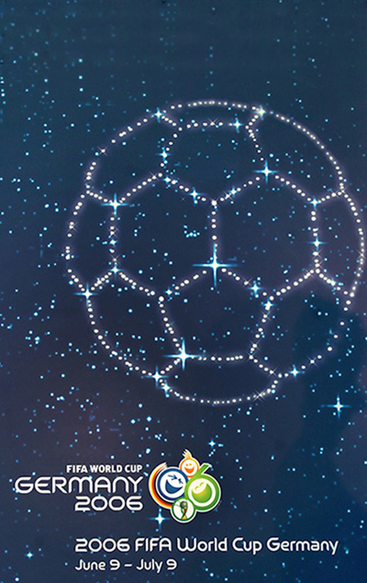 Poster World Cup Đức 2006: Bầu trời sao lung linh với những ngôi sao sáng nhất tạo thành hình trái bóng. Ảnh: FIFA.