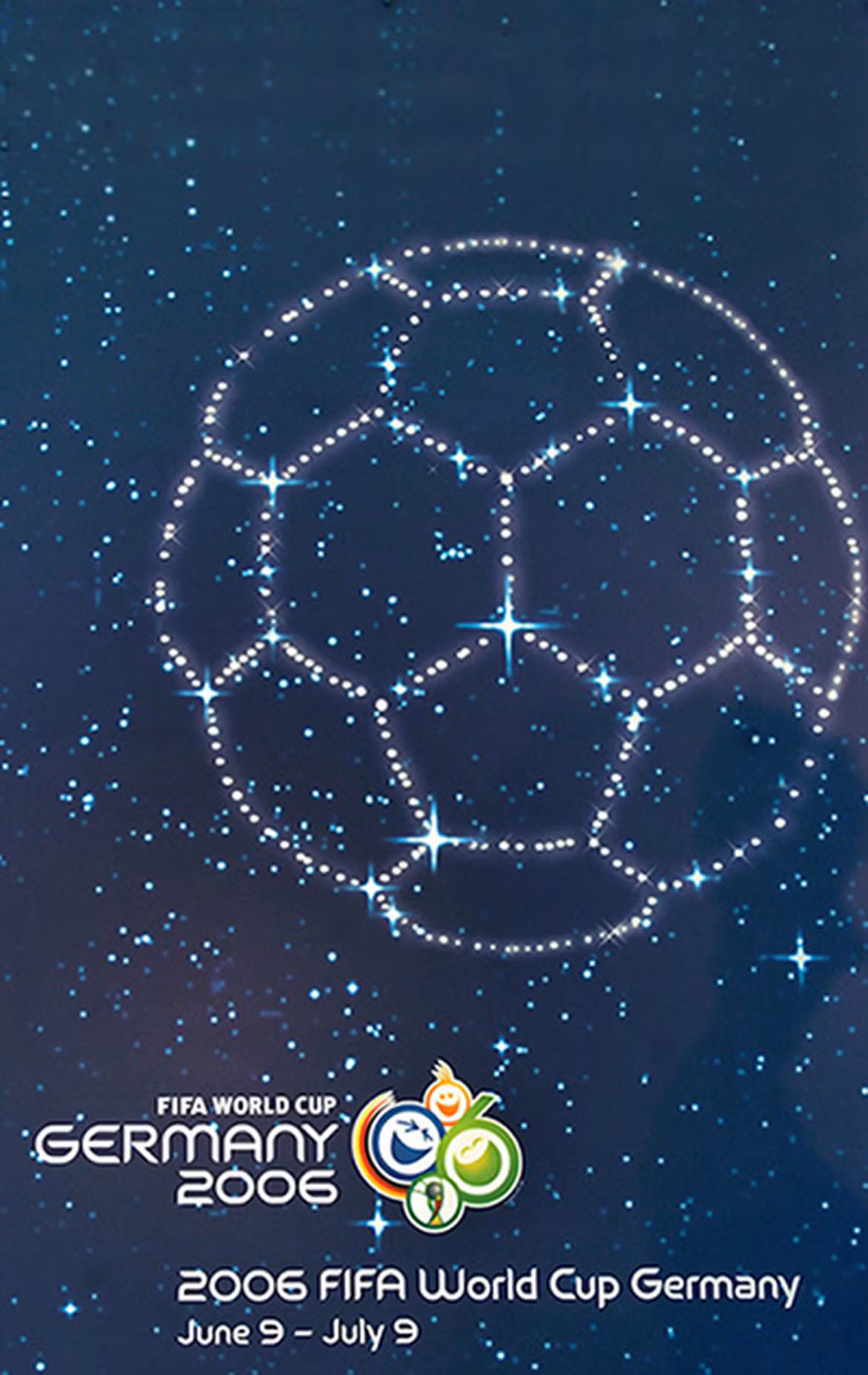 Poster World Cup Đức 2006: Bầu trời sao lung linh với những ngôi sao sáng nhất tạo thành hình trái bóng. Ảnh: FIFA.