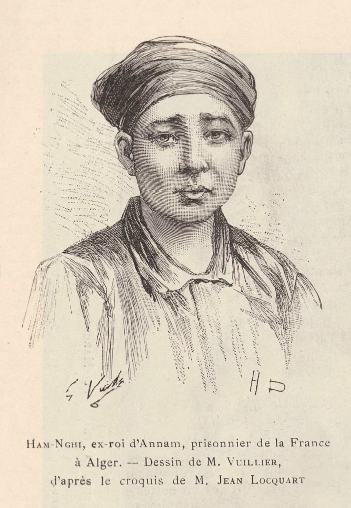 Một bức ký họa chân dung cựu hoàng Hàm Nghi khi ông an trí ở Alger, thủ phủ của Algeria thuộc Pháp. Ảnh tư liệu.