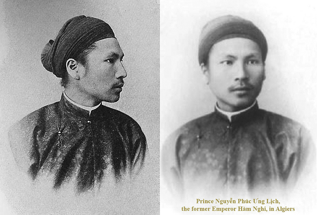 Hai bức chân dung được biết đến rộng rãi của cựu hoàng Hàm Nghi, được thực hiện trong giai đoạn ông sống ở Alger. Ông qua đời tại đây năm 1943 vì bệnh ung thư dạ dày. Ảnh tư liệu.