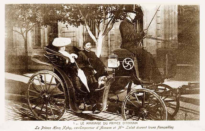 Cựu hoàng Hàm Nghi và cô Laloë trong thời gian đính hôn. Ảnh tư liệu.