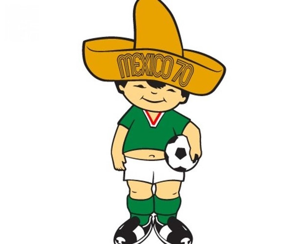 Linh vật của World Cup Mexico 1970 là Juanito, còn gọi thân mật là Joan, một cậu bé mặc đồng phục thi đấu của Đội tuyển Mexico và đội nón sombrero đặc trưng của người Mexico. Trên nón có dòng chữ "MEXICO 70". Ảnh: Pinterest.