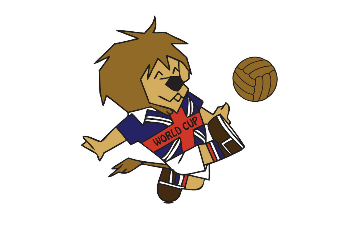 World Cup 1966 ở Anh là lần đầu tiên linh vật World Cup xuất hiện trong lịch sử. Đó là Willie, chú sư tử mặc chiếc áo thi đấu in hình lá cờ Vương quốc Liên hiệp Anh và Bắc Ireland với dòng chữ "WORLD CUP". Ảnh: The Mirror.