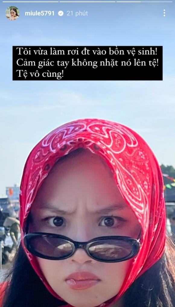 Miu Le lam roi dien thoai vao bon ve sinh va cai ket