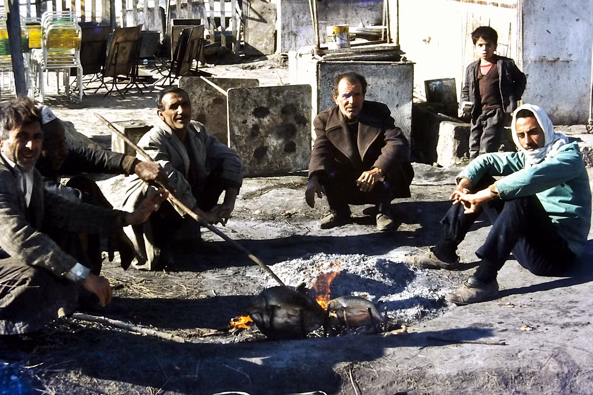 Những người đàn ông đang làm masgouf - món cá chép được đánh bắt tại sông Tigris và nướng tại chỗ. "Cá rất tươi và ngon. nó là một đặc sản của Bagdad cho đến ngày nay mặc dù những kẻ xấu xa đã gây hại cho thành phố tuyệt vời này" - người chụp ảnh bình luận.