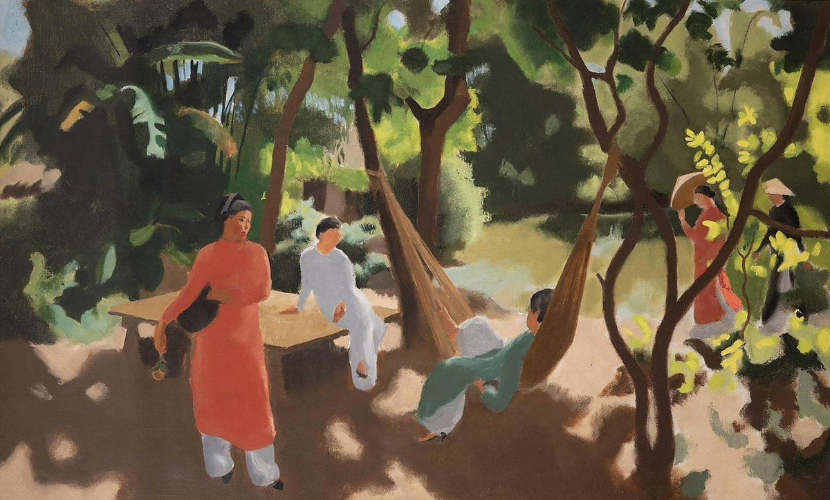 "Các cô gái nghỉ ngơi với chiếc võng".