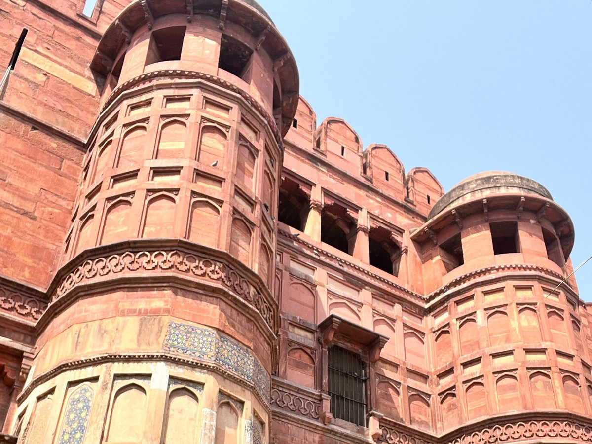 Pháo đài có hai cổng chính là cổng Delhi (phía Đông) và cổng Amar Singh (phía Tây). Cả hai cánh cổng này đều được trang trí bằng những bức phù điêu chạm trổ rất kỳ công. Ảnh: Trip.com.