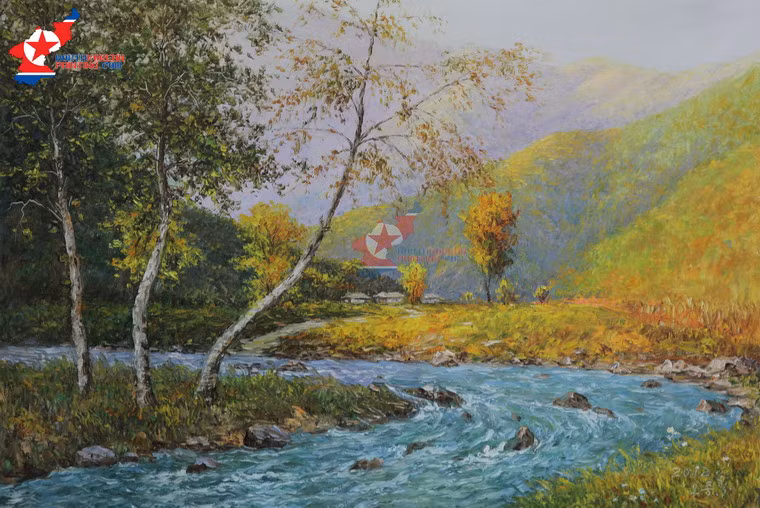 Dòng sông nhỏ. Họa sĩ: Oh Jong Ik.