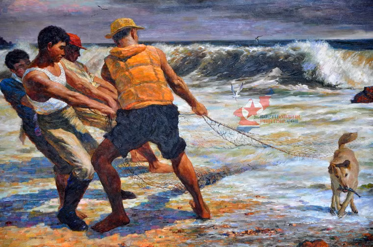 Kéo lưới. Họa sĩ: Uhm Seung Kwon.