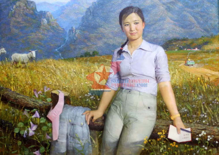 Cô gái ở nông trại. Họa sĩ: Ju Min.