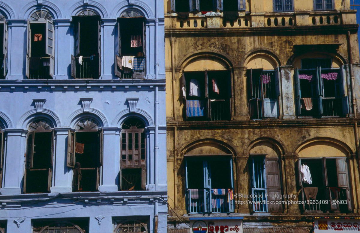 Những tòa nhà mang kiến trúc thuộc địa của thủ đô Myanmar.