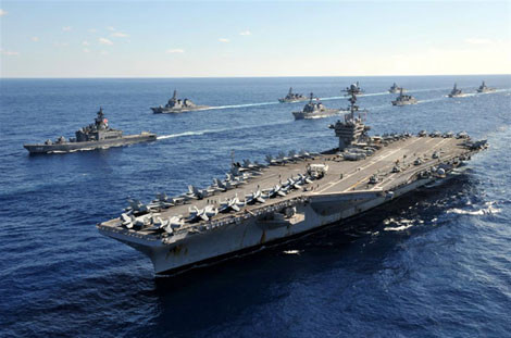 Nhóm tàu sân bay Mỹ thường xuyên hiện diện trên Biển Đông vài năm gần đây.