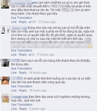 Phản ứng của cư dân mạng khi xem thái độ, cách làm việc của các CSGT.