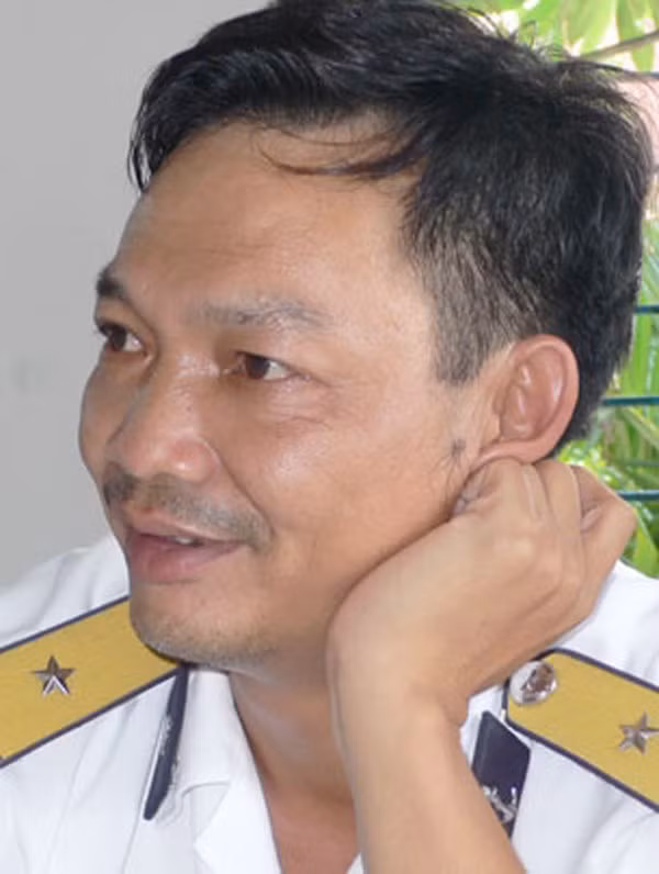 Thiếu tá Bùi Xuân Bổng - nhân chứng sống của nhà giàn Phúc Tần đổ năm 1990. Ảnh: Bùi Thanh