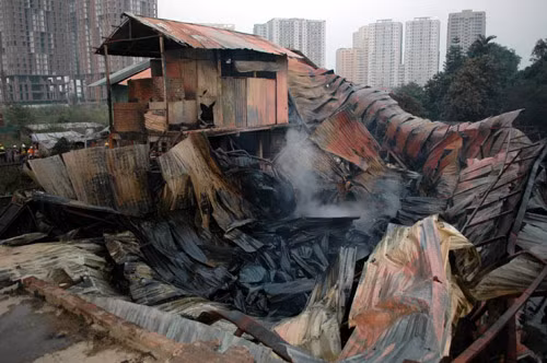 Khu vực cháy tìm thấy thi thể cháu Nhi.