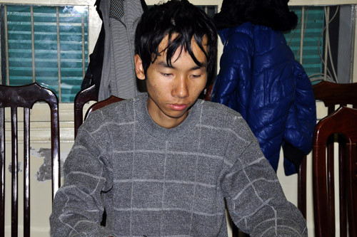 Đối tượng Đạt tại cơ quan điều tra.