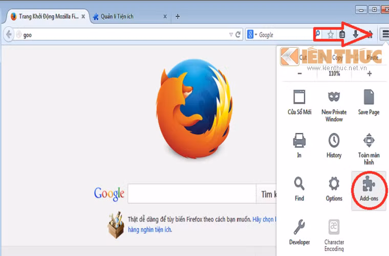 Cách 2: Nếu sử dụng Firefox, bạn chọn mục Add-ons, sau đó nhấn gỡ bỏ các App như: melma.se, liderlike.com, free cheesecake Factory...