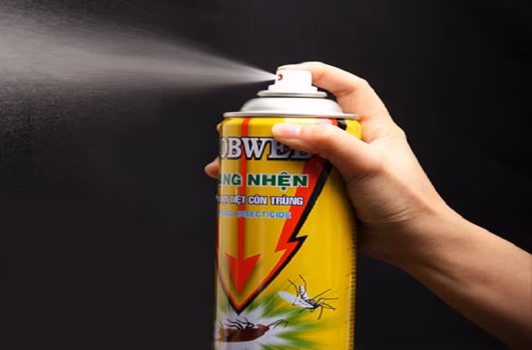 Đặc biệt chú ý, không dùng bình xịt diệt côn trùng gần bếp gas, các hóa chất sẽ làm bùng ngọn lửa trên bếp gây bỏng cho bạn.