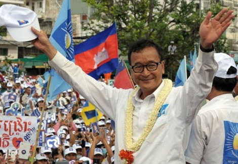 Thủ lĩnh CNRP Sam Rainsy vững tin thắng cử.