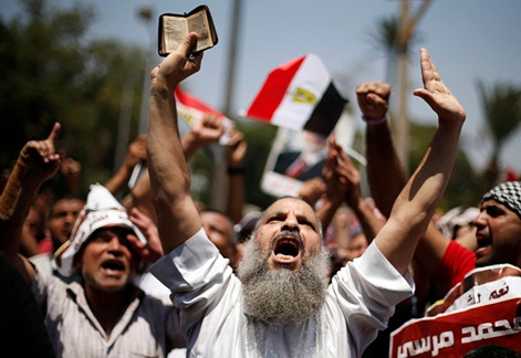 Những người biểu tình ủng hộ Tổng thống bị lật đổ Mohamed Mursi.