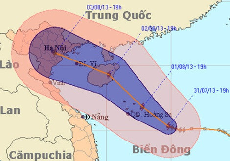 Đường đi của cơn bão Jebi sắp đổ vào Việt Nam.