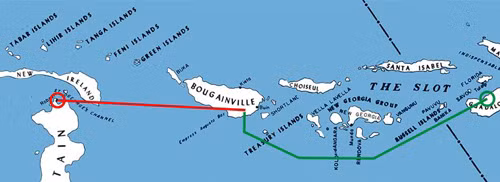 Các hành trình bay của phi đội Nhật Bản và phi đội Mỹ.