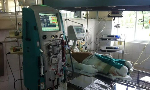 Chiến sĩ Đinh Văn Dương đang được điều trị tích cực.